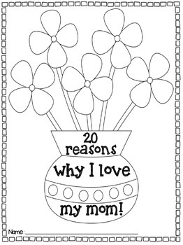 Mother's Day Hat - I Love My Mom/Mum Because - Writing and Coloring –  Non-Toy Gifts