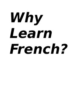Preview of Why Learn French