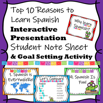 Preview of Why Learn Spanish Top 10 Reasons to Study Spanish Presentation & Activities