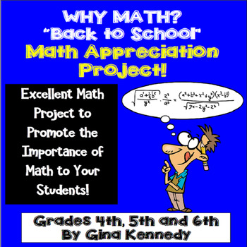 Preview of Back To School Math Project, Students Explore the Importance of Math