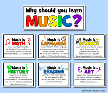 Preview of Why Music? Bulletin Board Poster Set - Rainbow