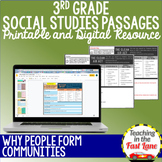 Forming Communities - 3rd Grade Social Studies Reading Com