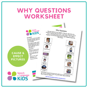 Why Questions Worksheet by Speech and Language Kids | TpT