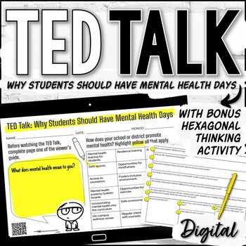 Preview of Why Students Should Have Mental Health Days TED Talk Lesson