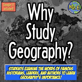 Preview of Why Study Geography? Geography Icebreaker Primary Source Activity