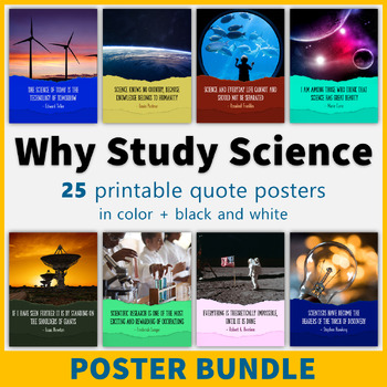 Preview of Why Study Science Posters | Quotes About Science Printable Classroom Decor