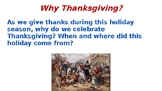 Why Thanksgiving? Lesson on the Meaning of Gratitude and t
