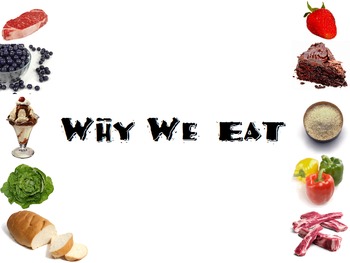 Preview of "Why We Eat" Culinary Arts Nutrition Foods Family and Consumer Sciences