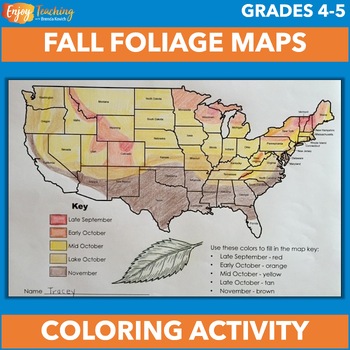 Preview of Why & When Do Leaves Change Colors? - Fall Foliage Reading & Map Activities