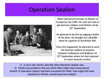 Why did Operation Sea Lion fail? by Cre8tive Resources | TPT