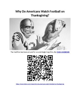 Preview of Why do We Watch Football on Thanksgiving? Web Quest