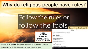 Preview of Why do religious people have rules? 10 Commandments.