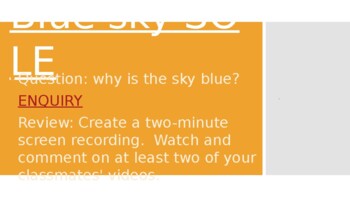 Preview of Why is the sky blue virtual SOLE (student organized learning environment)