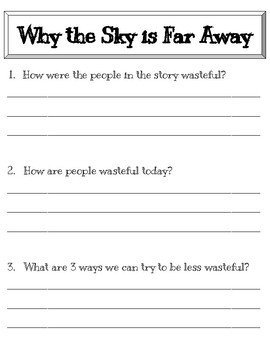 Why the Sky is Far Away Worksheet by Miss Chair Shares TPT