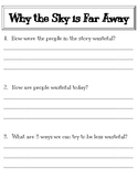 Why the Sky is Far Away Worksheet