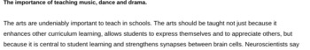 Preview of Why the arts must be taught in schools