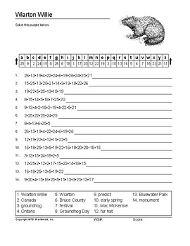 Preview of Wiarton Willie Word Puzzles
