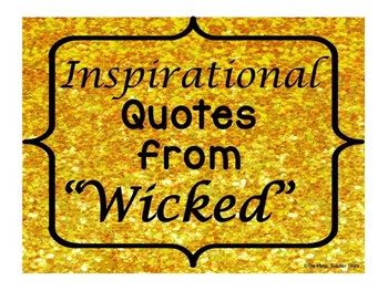 Preview of Wicked:  Inspirational Quotes Poster Set ONLINE,VIRTUAL