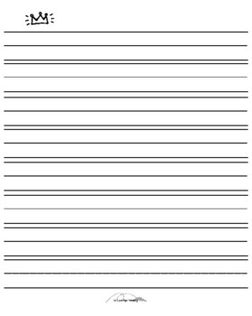 wide ruled manuscript lined paper crown theme by april carlile