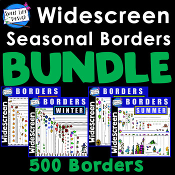 Preview of Widescreen 16:9 Seasonal Ultra-Thin Borders BUNDLE - Google Slides & Powerpoint