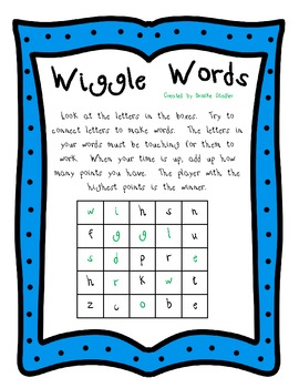 Wiggle Words Word Game Unit 1 By Sweet Treats In The Classroom Tpt