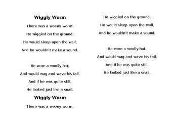 Preview of Wiggly Worm poem (editable)