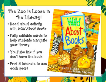 Preview of Wild About Books- Library Orientation Activity
