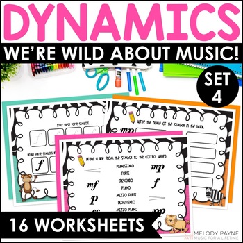 Preview of Wild About Music Worksheets for Music Class & Piano - Set 4 Dynamics
