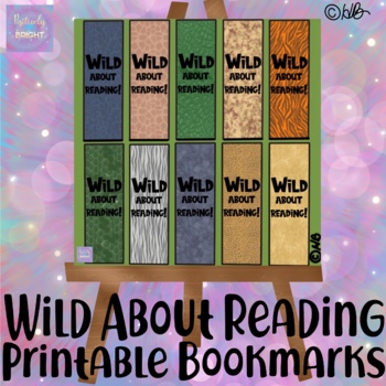 Preview of Wild About Reading - Animal Print Bookmarks