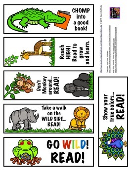 jungle animals reading books