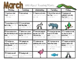 Wild About Reading Month Calendar 2020