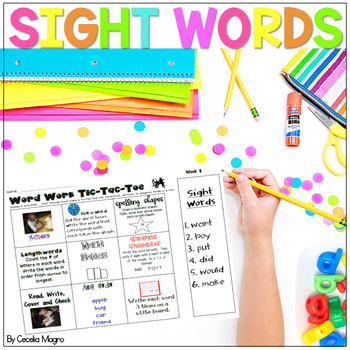 Sight Words Word Work Sight Word Practice Pack 2 | TPT