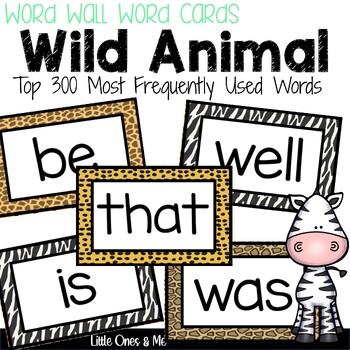 Preview of Wild Animal Jungle Print Word Wall Words - Editable