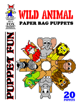 Preview of Wild Animal Paper Bag Puppets