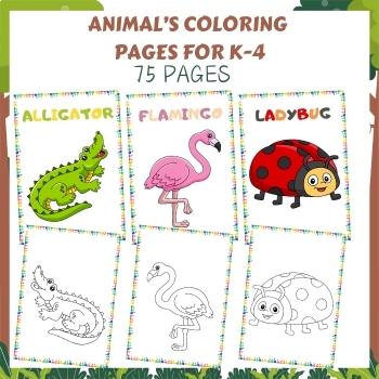 Preview of Wild Animal's Coloring Pages For Kids Adults