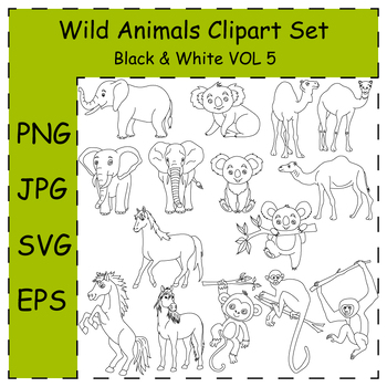 Preview of Wild Animals Clipart Collection. Kawaii Wild Animals Clipart | Commercial Use
