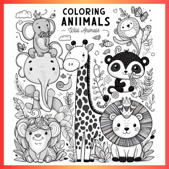 Preview of Wild Animals Coloring Pages (FREE)