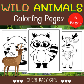 Wild Animals Coloring Pages, Cute Coloring Sheets for Pre-K and ...