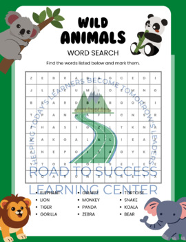 Crossword Puzzle Animal Teaching Resources | TPT