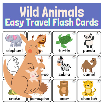 Wild Animals Easy Travel Flashcards | Task Cards | Toddler | SPED