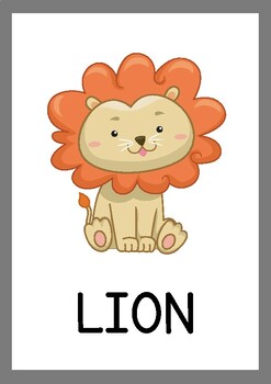 Wild Animals Flashcards, Animal Flash Cards Printables for Primary ...