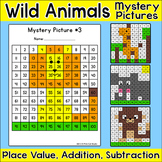 Wild Animals 100s Chart Mystery Pictures - Place Value, Ad
