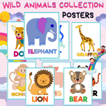 Preview of Wild Animals Name,Animals Clip Art Education Printable,Animal Research Poster