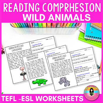 Preview of Reading Comprehension Passages and Questions Wild Animals