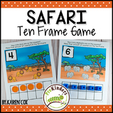 Wild Animals Ten Frame Game  (Pre-K + K Math) Safari