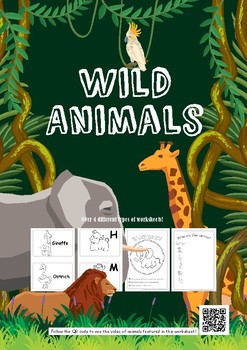 Wild Animals of Africa- Cute Coloring and Activity Worksheets with Video-  SAMPLE