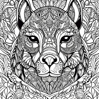 Preview of Wild Harmony: Animal Patterns Adult Coloring Pages Collection for Stress Relief