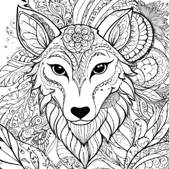 Preview of Wild Harmony: Animal Patterns Adult Coloring Pages Collection for Stress Relief