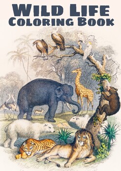 Preview of Wild Life Coloring Book | Printable Digital Coloring book | Fun Gift | Downloada