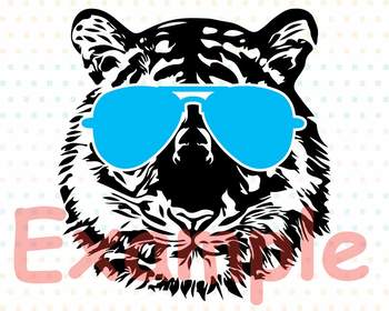 Download Wild Tiger Head Whit Glasses SVG animal african tigers claw zoo football 928S